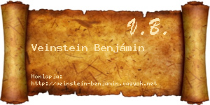 Veinstein Benjámin névjegykártya